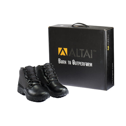 ALTAI®6英寸皮革鞋头黑色防水战术靴– Altai Gear Singapore